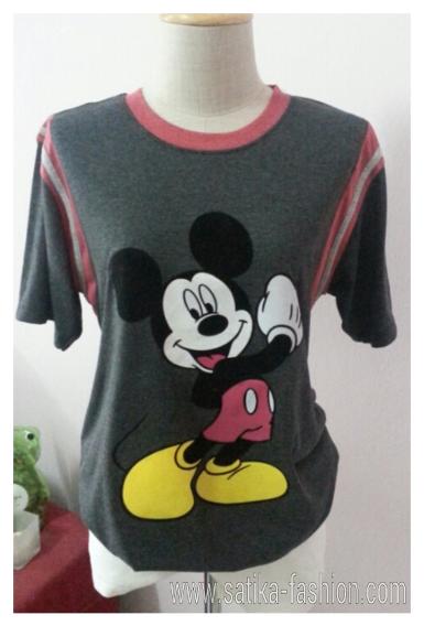 ML001GB เสื้อยืดแฟชั่นลายการ์ตูน mikymouse สีเทาดำ